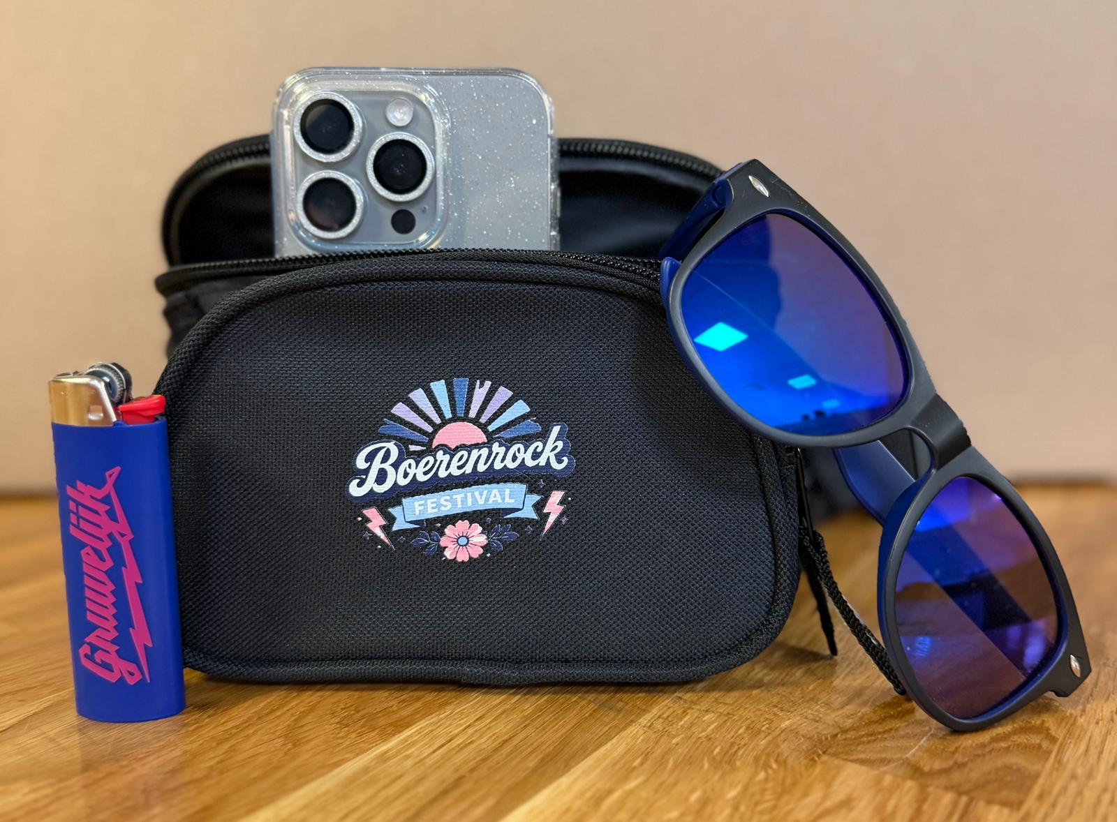 Fanny pack met aansteker en zonnebril